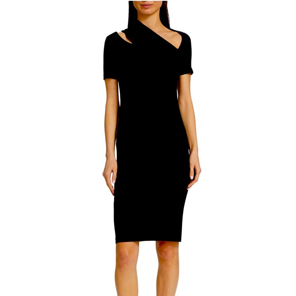 Helmet Lang Slash Neck Dress